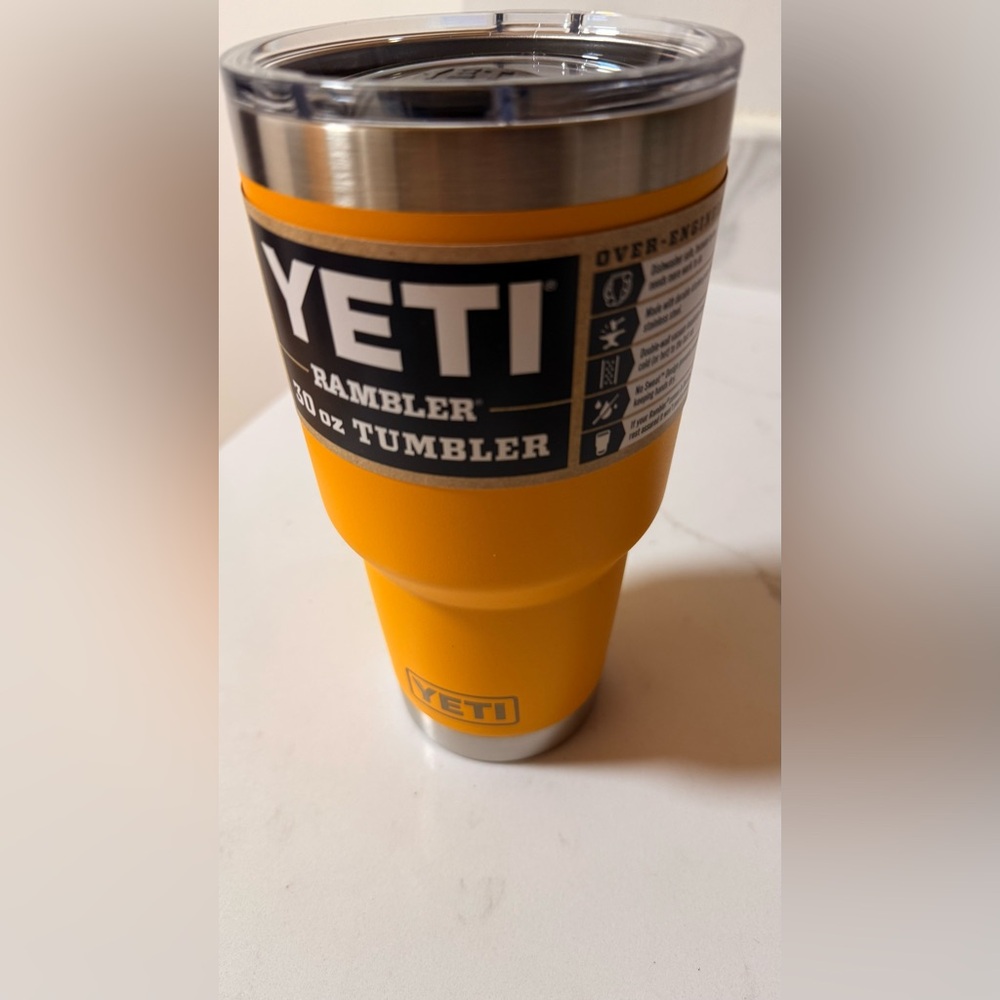 Yeti Rambler 30 oz Tumbler - Yellow (BeeKeeper) with Stainless Accents - Picture 2 of 14